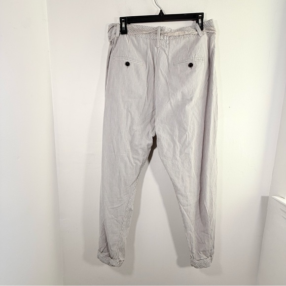 3.1 Philip Lim Gray Thin Stripe Cotton Linen Wrap Front Ankle Pants 2010 Size 6 - Picture 11 of 14